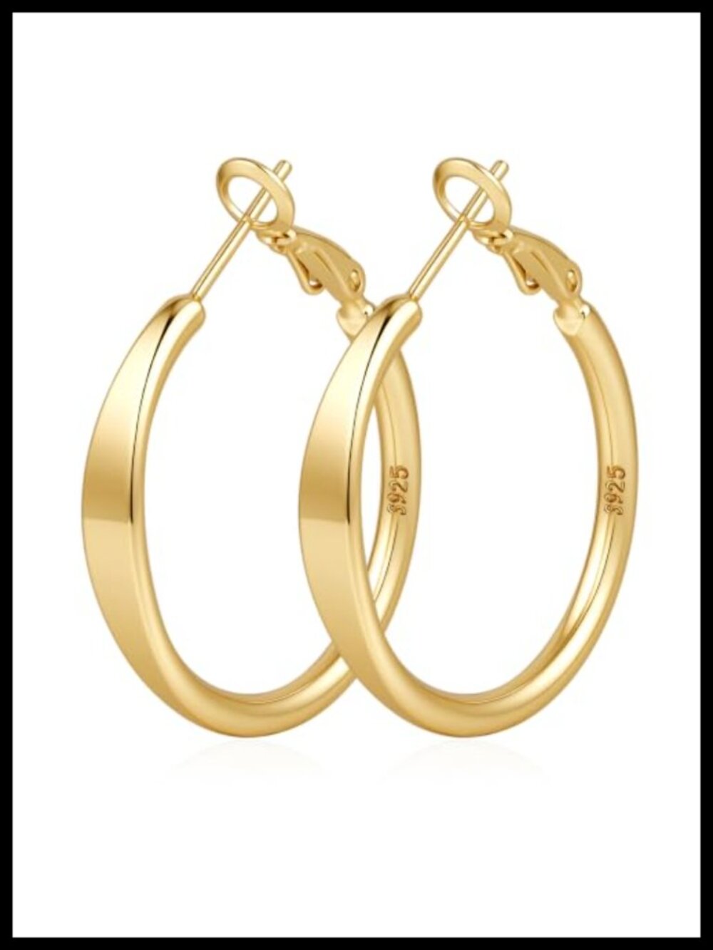 S925 Sterling Silver Hoop Earrings Hypoallergenic Lightweight